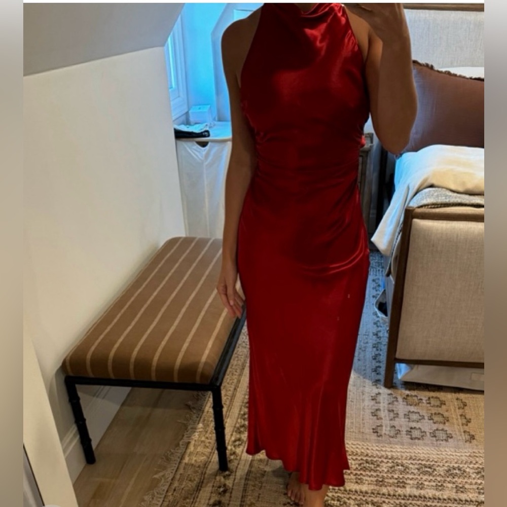 Reformation Red Silk Dress